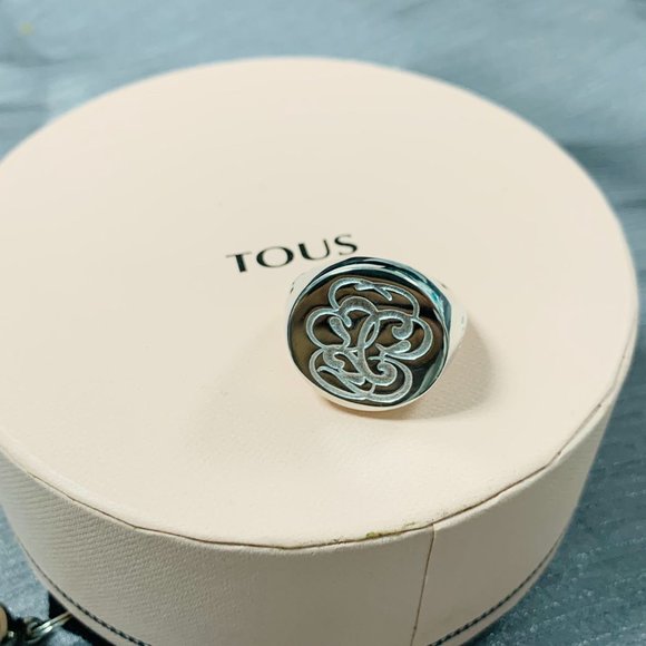 TOUS Ring Silver Rubric Ring Women Jewelry 925 Sterling Sliver 56# - Picture 6 of 10